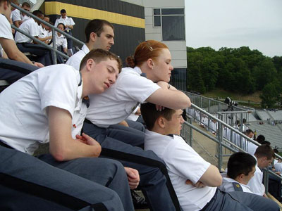 Tired Plebes at Graduation photo