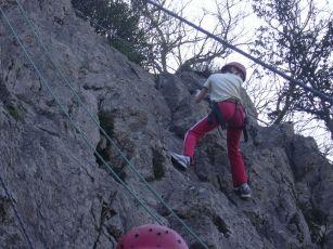Ellen rappeling in Ardeche