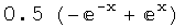 0.5 (-^(-x) + ^x)