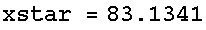 xstar = 83.1341