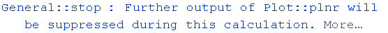 General :: stop : Further output of Plot :: plnr will be suppressed during this calculation. More…
