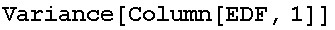 Variance[Column[EDF, 1]]