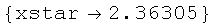 {xstar→2.36305}