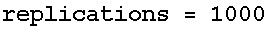 replications = 1000