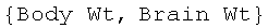 {Body Wt, Brain Wt}